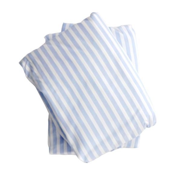 Crib Sheet Blue White Striped Cotton Bed Maisonette