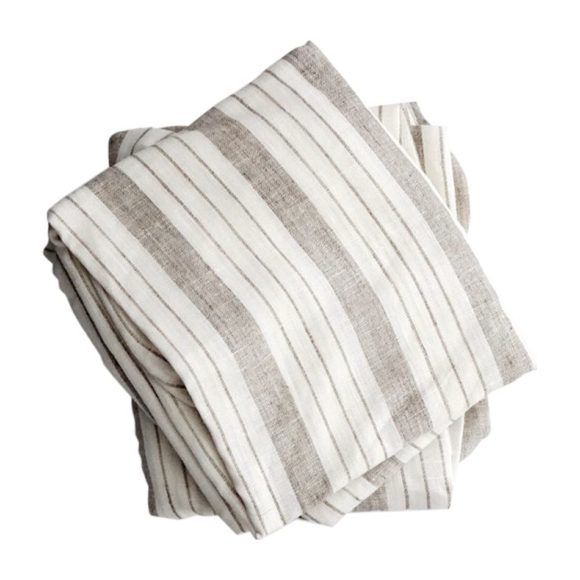 Crib Sheet In Striped Linen Sheets Maisonette