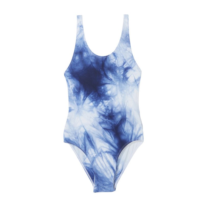 blue tie dye swimsuit