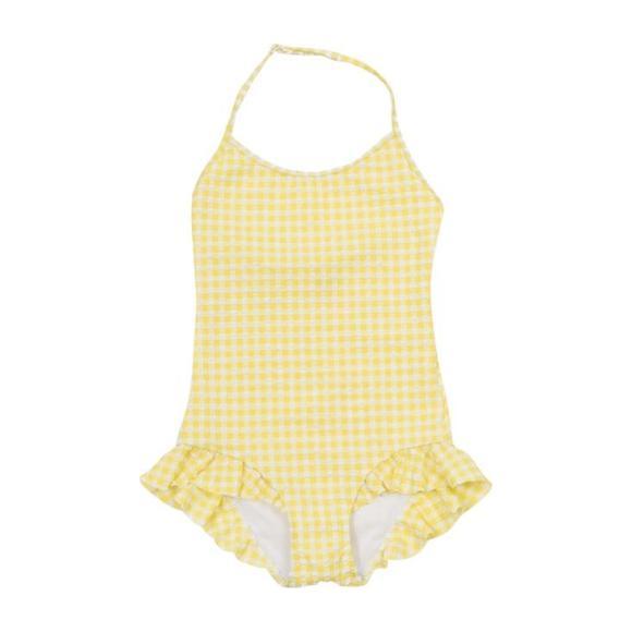 yellow gingham one piece swimsuit