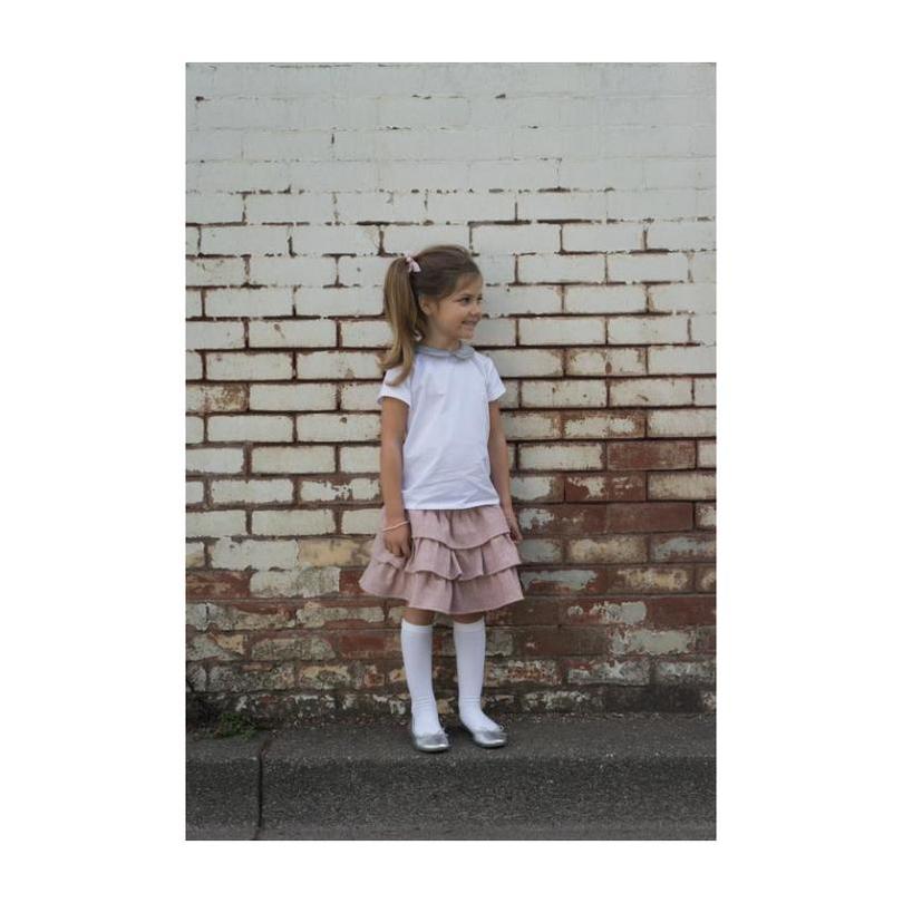 Maisy Ruffle Skirt, Ballerina Pink Tweed Maisy Ruffle Skirt, Ballerina Pink Tweed