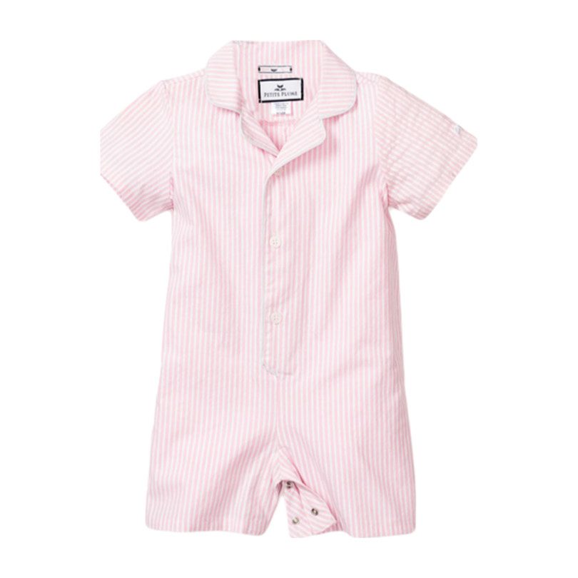 Summer Romper, Pink Seersucker Summer Romper, Pink Seersucker