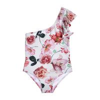To the Left- White Flowers One Piece