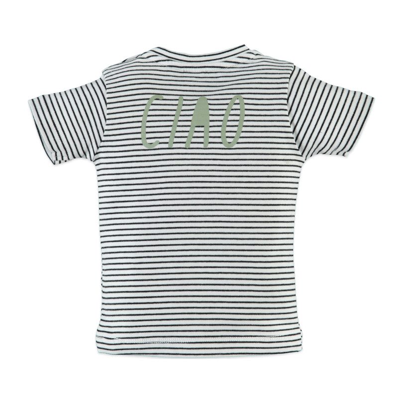 Striped Pocket Tee, Black Striped Pocket Tee, Black
