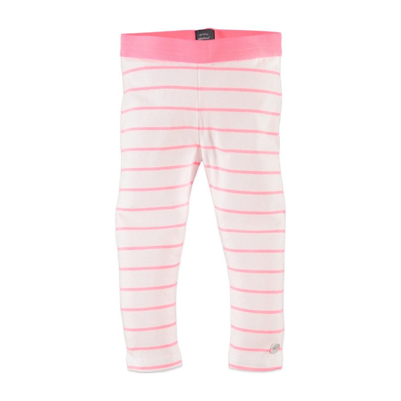 Striped Leggings, Neon Pink Striped Leggings, Neon Pink