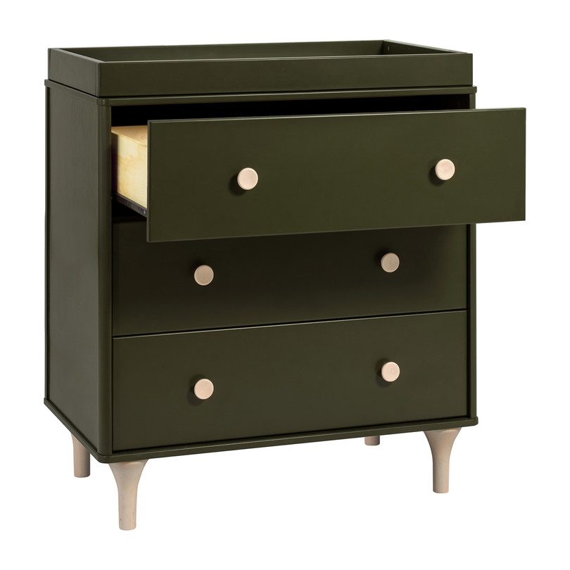 Lolly 3 Drawer Changer Dresser With Removable Changing Tray Olive