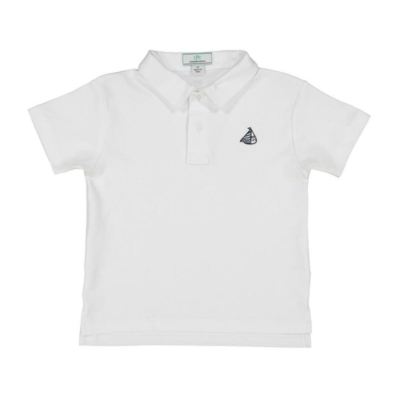Henry Boys Short Sleeve Polo, Bright White Henry Boys Short Sleeve Polo, Bright White