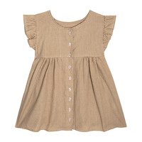 Lu Lu Ruffle Top, Nutmeg Mini Gingham