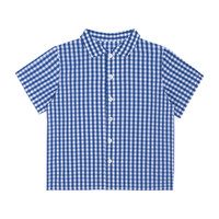 Ollie Short Sleeve Button Down, Royal Gingham