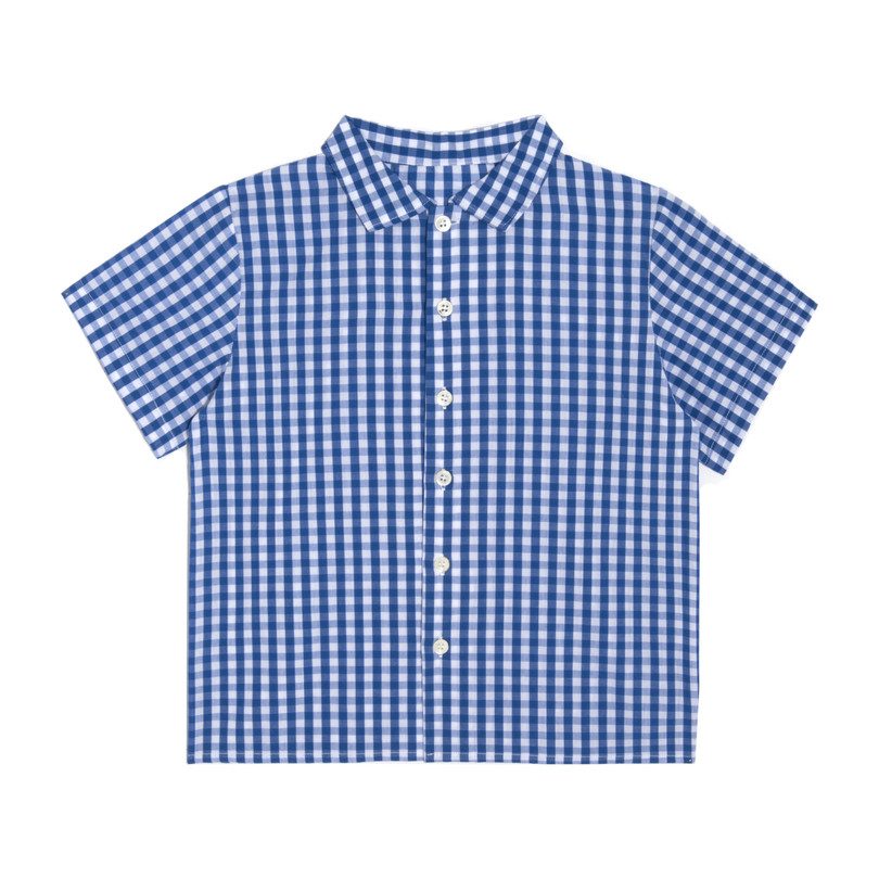 Ollie Short Sleeve Button Down, Royal Gingham Ollie Short Sleeve Button Down, Royal Gingham