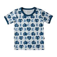 Ace of Hearts Ringer Tee, Blue