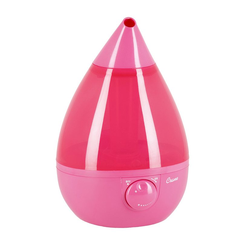 Ultrasonic Cool Mist Drop Shape Humidifier, Pink Humidifiers & Air