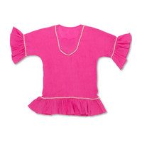 Bell Sleeve Gauze Coverup, Pink