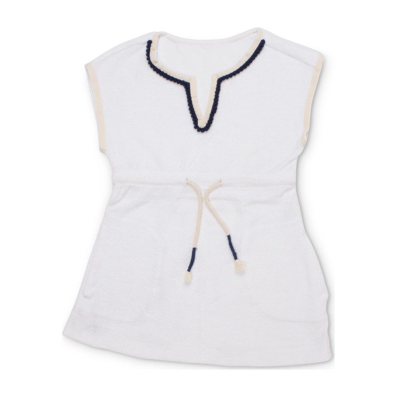 Short Sleeve Terry Coverup, White Short Sleeve Terry Coverup, White
