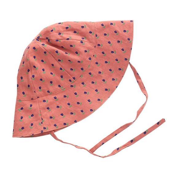 Oeuf Baby Summer Hat Rust Pink With Tulip Print Oeuf Baby Summer Hat Rust Pink With Tulip Print