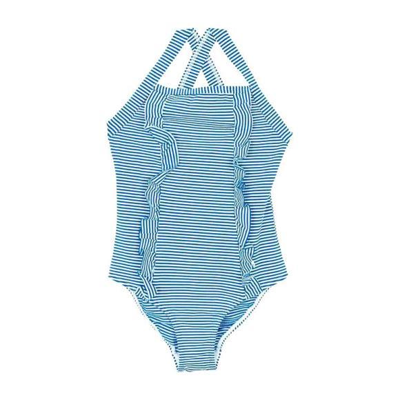 Toddler Kids Petit Bateau One Piece Swimsuit Blue//White-6 Years