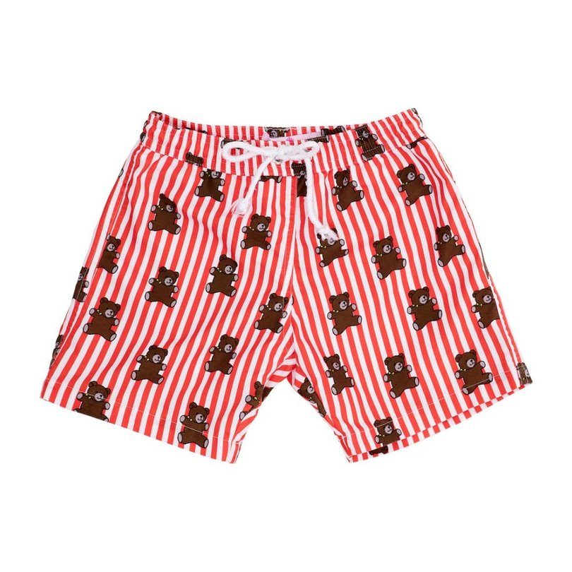 Mason Red Stripes and Bears Swim Trunks Mason Red Stripes and Bears Swim Trunks