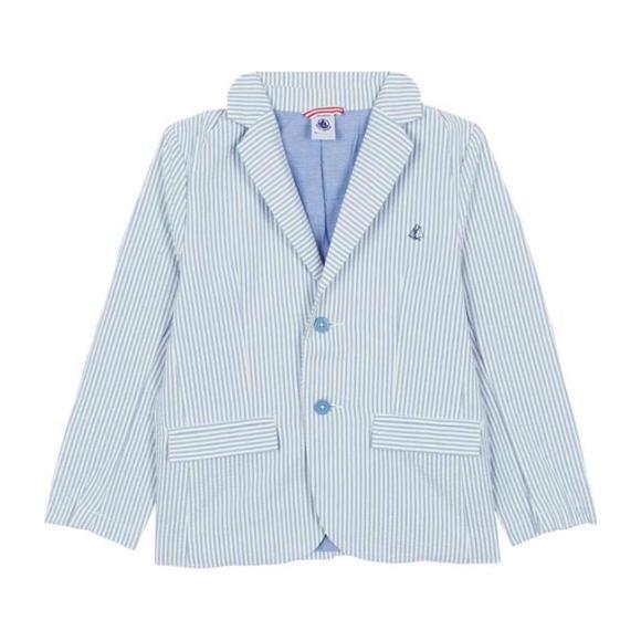 Petit Bateau Child Seersucker Jacket Blue And White Stripes Petit Bateau Child Seersucker Jacket Blue And White Stripes