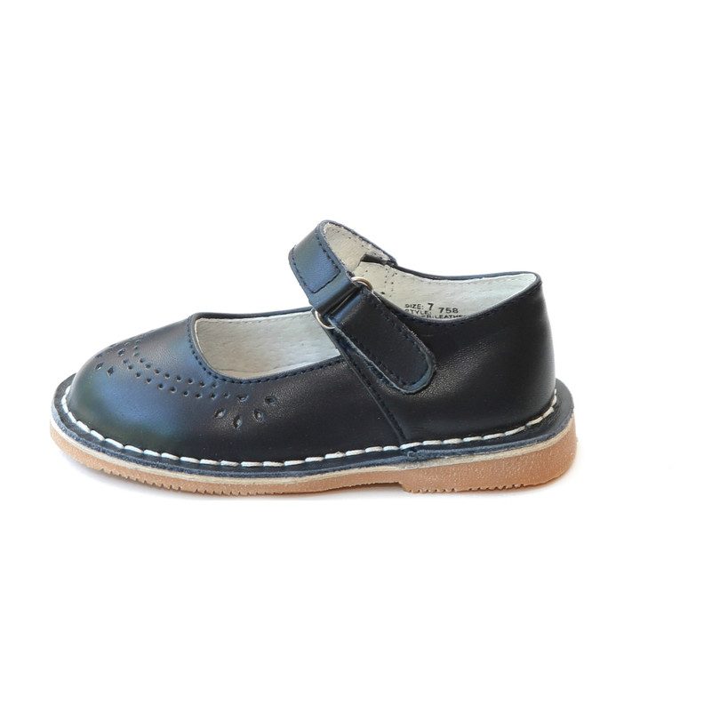 Allegra Stitch Down Leather Mary Jane, Navy - Shoes - Maisonette