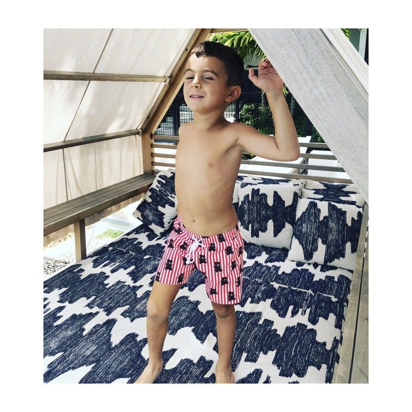 Mason Red Stripes and Bears Swim Trunks Mason Red Stripes and Bears Swim Trunks