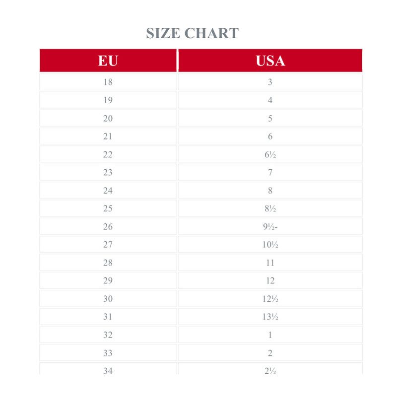 Miki House Shoes Size Chart