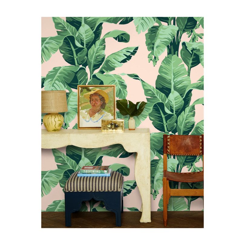 Nathan Turner Pacifico Palm Removable Wallpaper, Peach - Mirrors & Wall