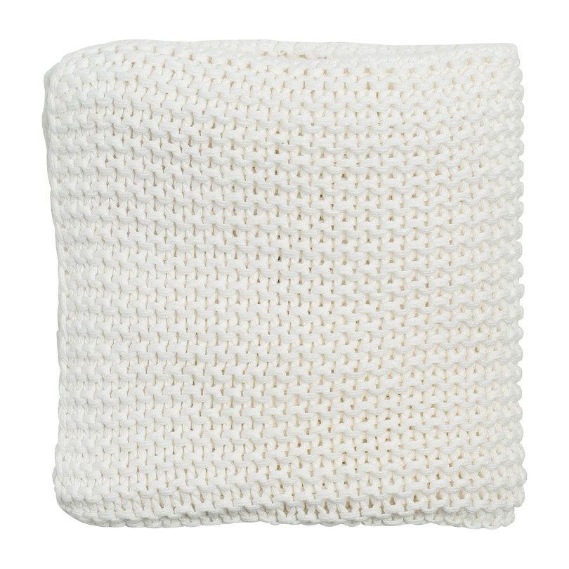 Organic Cotton Comfy Knit Baby Blanket, Soft White Organic Cotton Comfy Knit Baby Blanket, Soft White