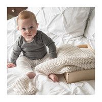 Organic Cotton Comfy Knit Baby Blanket, Soft White