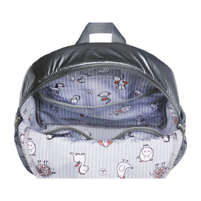 Quilted Little Companion Backpack, Pewter Quilted Little Companion Backpack, Pewter