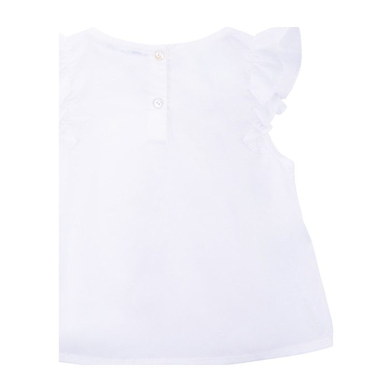 Tropical Flowers Blouse, White Tropical Flowers Blouse, White