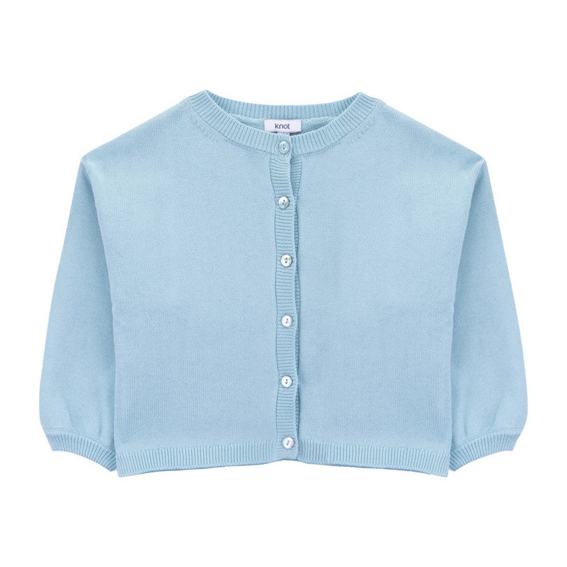 Ballon Sleeve Knitted Jacket, Aqua Haze Ballon Sleeve Knitted Jacket, Aqua Haze