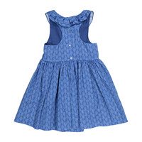 Ruffle Dress, Blue Pattern