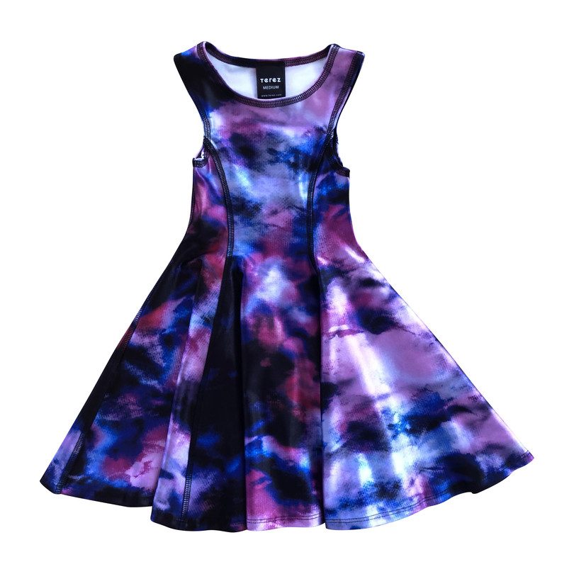 Tie Dye Skater Dress, Black Multi Tie Dye Skater Dress, Black Multi