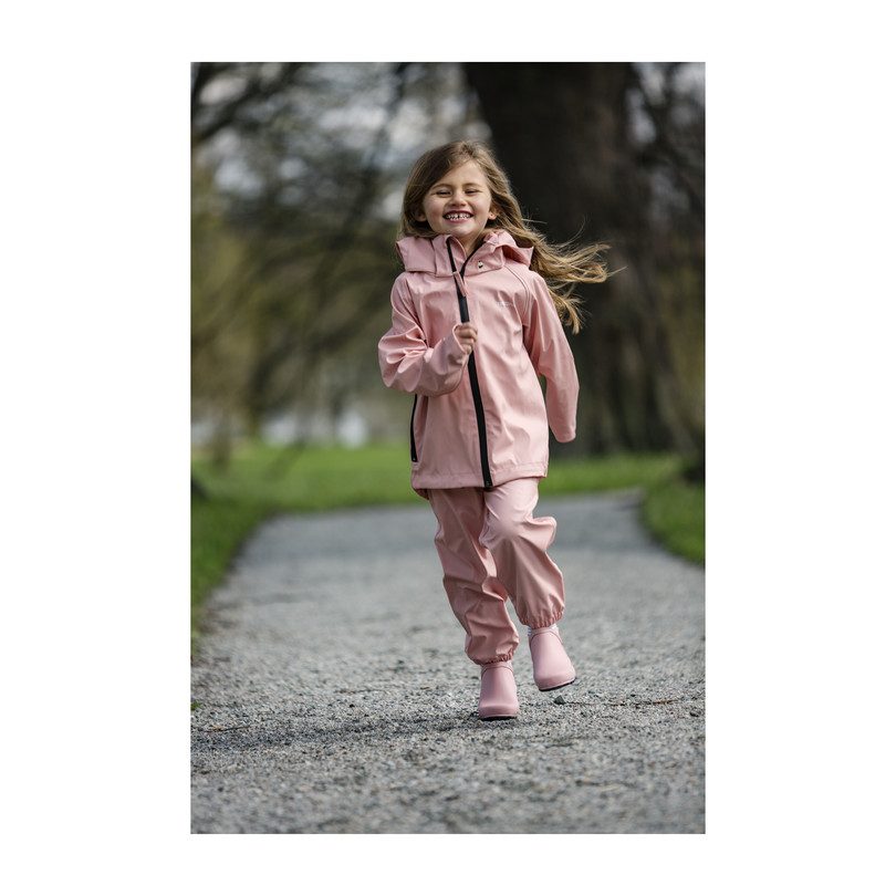 Kids Packable Jacket and Pants Rainset, Rose Kids Packable Jacket and Pants Rainset, Rose