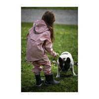 Kids Packable Jacket and Pants Rainset, Rose
