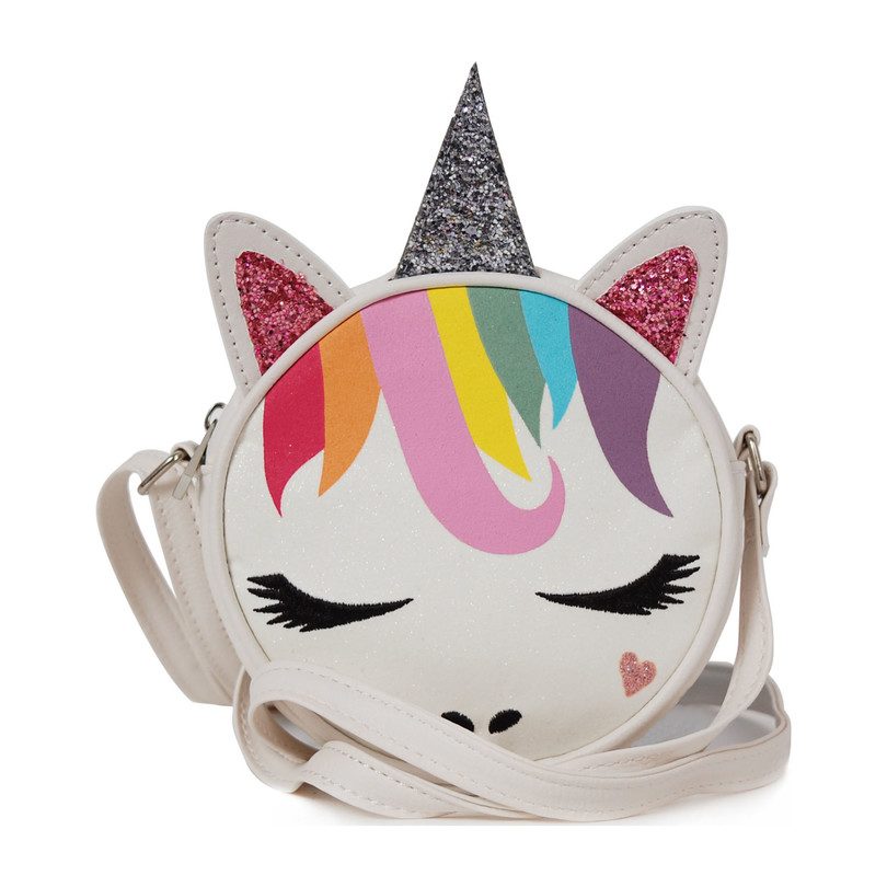 Glitter Rainbow Unicorn Crossbody, White Bags