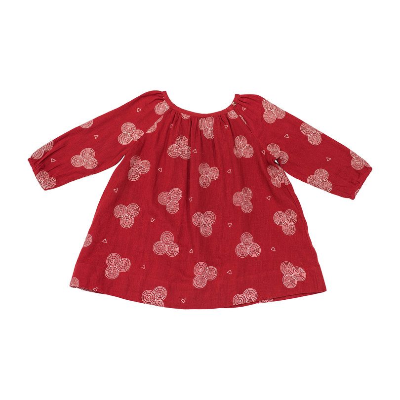 Garnet Baby Peasant Dress, Red Garnet Baby Peasant Dress, Red