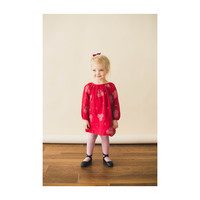 Garnet Baby Peasant Dress, Red