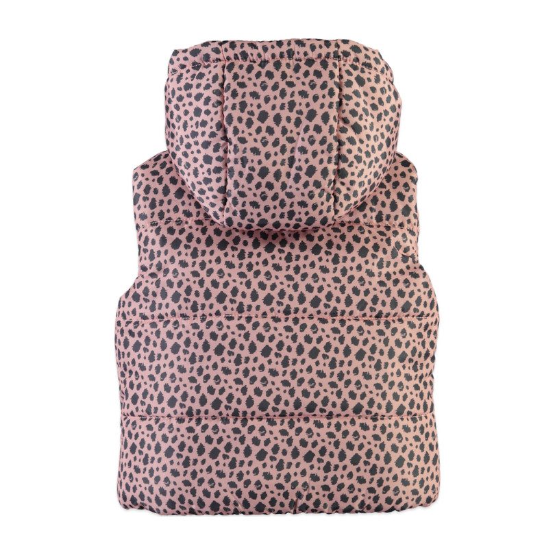 Printed Puffer Vest, Pink Printed Puffer Vest, Pink