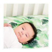 Muslin Crib Sheet, Palms