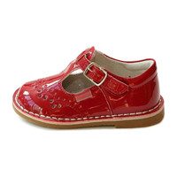Ruthie T-Strap Stitched Patent Mary Jane, Red - Shoes - Maisonette