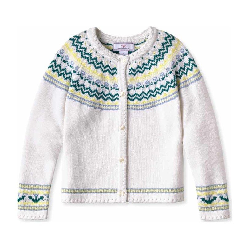 Sage Fairisle Cardigan, Winter White Sage Fairisle Cardigan, Winter White