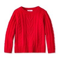 Fishers Cable Cashmere Sweater, Tomato
