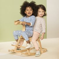 Long Sleeve Onesie, Blue Doodle