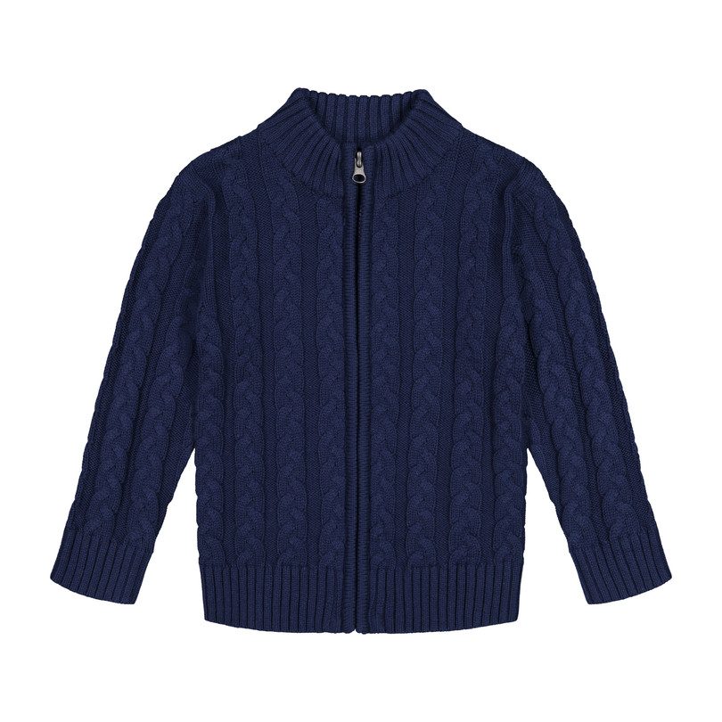 Zip Up Cable Sweater, Navy Zip Up Cable Sweater, Navy
