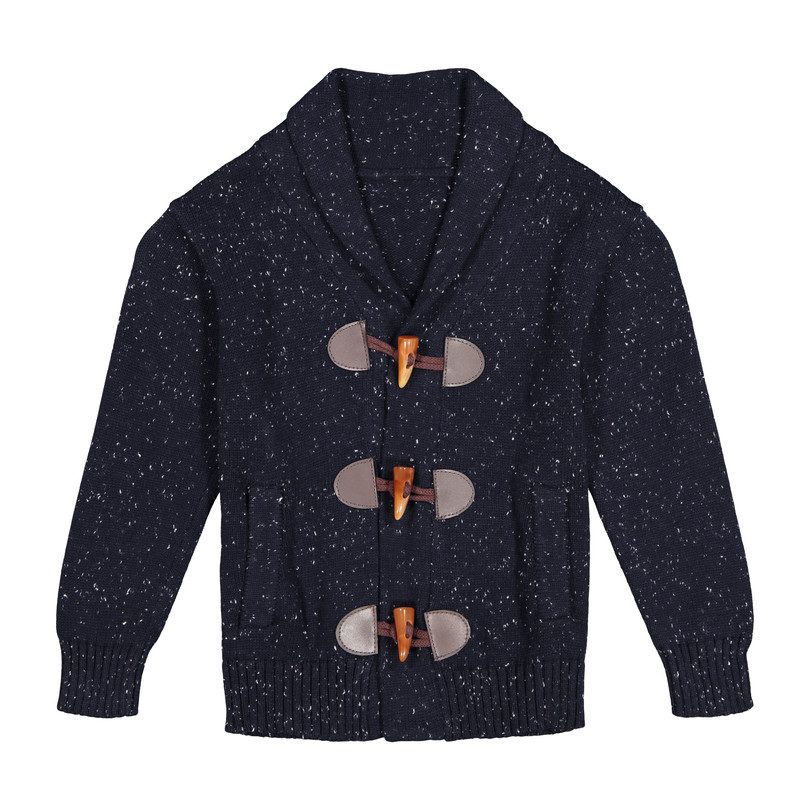 Toggle Cardigan, Navy with White Specks - Tops - Maisonette