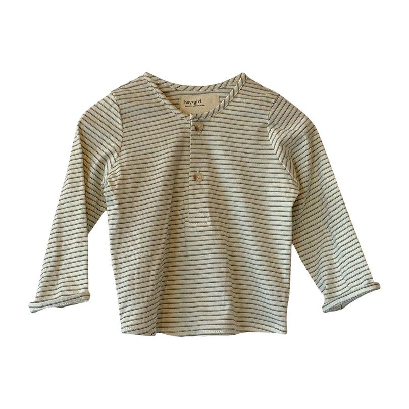 Organic Baby Nico Kurta, Green Stripe Organic Baby Nico Kurta, Green Stripe
