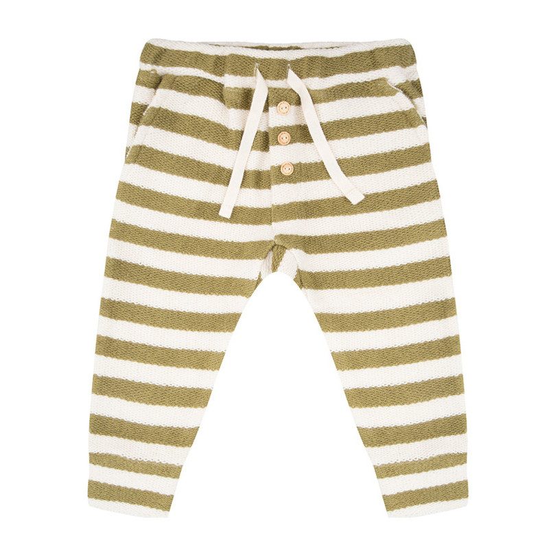 Knit Drawstring Pants, Olive Stripe Knit Drawstring Pants, Olive Stripe