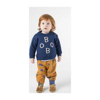 Baby Sweater With Jacquard Bobo Pattern, Blue