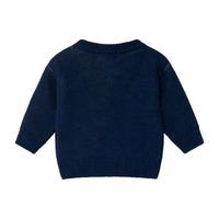 Baby Sweater With Jacquard Bobo Pattern, Blue